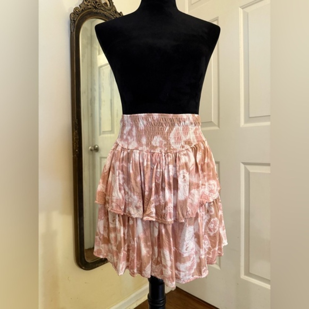 Sofia Tie Dye Pink Tiered Skirt Made in Italy 🇮🇹